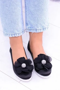 Baleriny Klasyczne>Boto Aksamitne Baleriny Z Dużym Kwiatem Fumiko