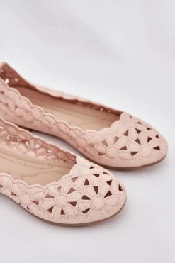 Sale Evento Ażurowe Balerinki Dziecięce Z Brokatem Różowe Zindira Różowy