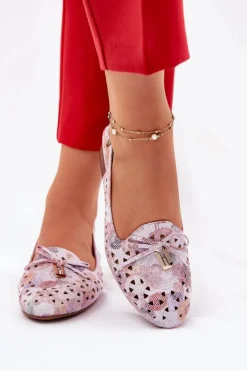 Hot Ażurowe Baleriny Z Odkrytą Piętą Multikolor Navinnia Damskie Baleriny Skórzane|Baleriny Klasyczne