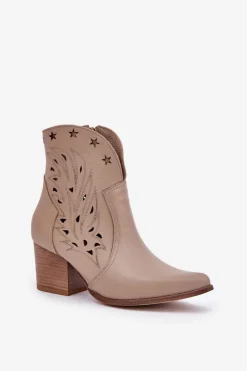 Botki Ażurowe|Brązowe I Beżowe Botki><noscript><img width=