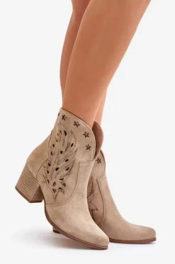Botki Ażurowe|Brązowe I Beżowe Botki><noscript><img width=
