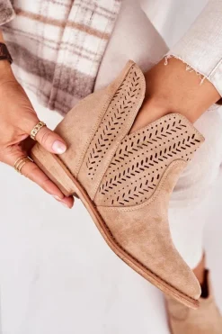 Botki Wiosenne|Botki Na Koturnie></noscript>Boto Ażurowe Botki Na Koturnie Beżowe Melanie