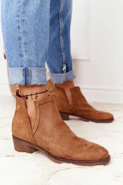 Sale Boto Ażurowe Botki Z Wycięciami Camel Clever