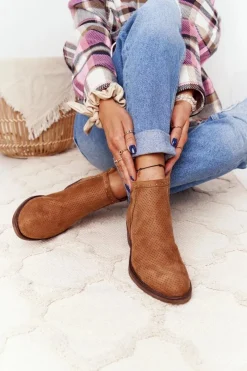 Sale Boto Ażurowe Botki Z Wycięciami Camel Clever