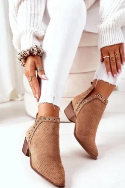 Discount Boto Ażurowe Botki Z Wycięciami Camel Western