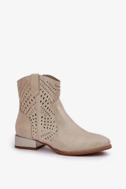 Brązowe I Beżowe Botki|Botki Płaskie><noscript><img width=