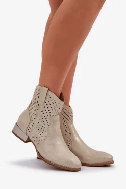 Brązowe I Beżowe Botki|Botki Płaskie><noscript><img width=