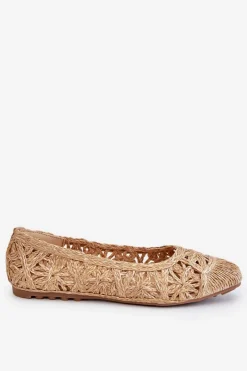 Baleriny Klasyczne>Boto Ażurowe Modne Baleriny Beżowe Thiago
