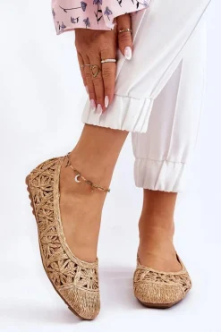 Baleriny Klasyczne>Boto Ażurowe Modne Baleriny Beżowe Thiago