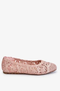 Online Boto Ażurowe Modne Baleriny Różowe Thiago