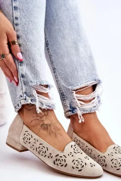 Mokasyny Damskie Zamszowe|Baleriny Klasyczne><noscript><img width=