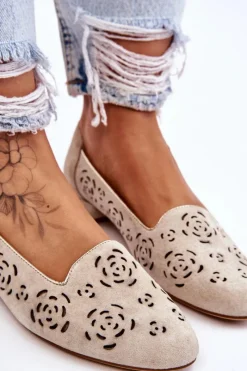 Mokasyny Damskie Zamszowe|Baleriny Klasyczne><noscript><img width=