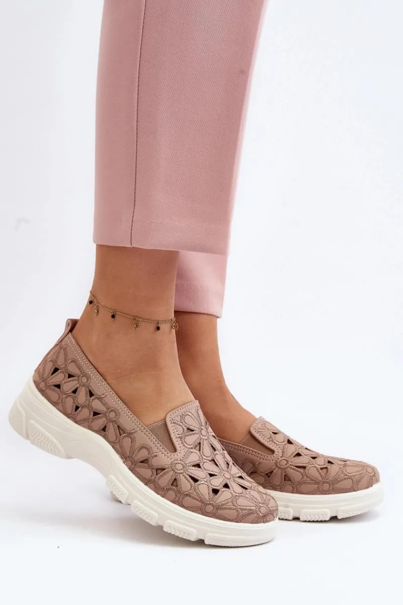 Sale Evento Ażurowe Półbuty Damskie Różowe Emilei Różowy