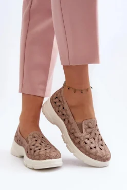 Sale Evento Ażurowe Półbuty Damskie Różowe Emilei Różowy