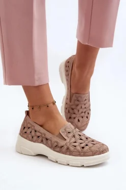 Sale Evento Ażurowe Półbuty Damskie Różowe Emilei Różowy