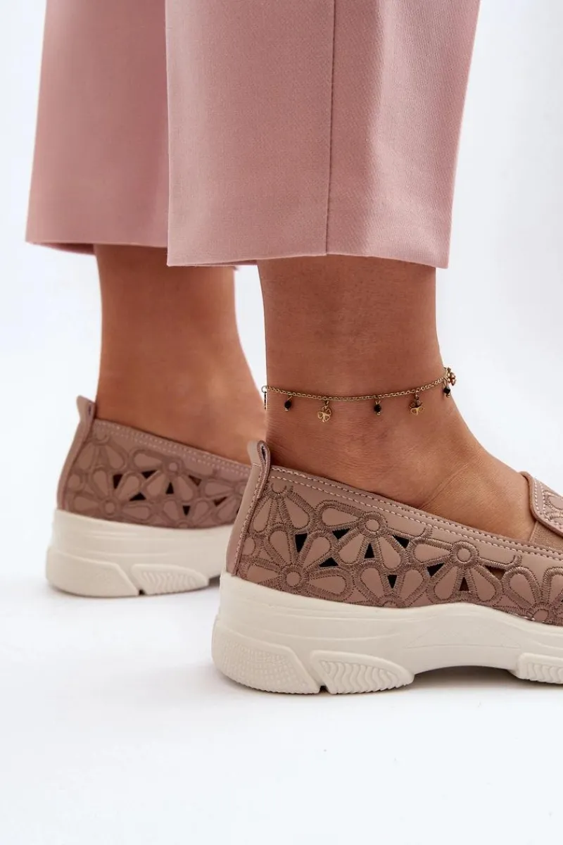 Sale Evento Ażurowe Półbuty Damskie Różowe Emilei Różowy