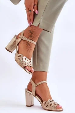 Sandały Ażurowe|Sandały Na Obcasie><noscript><img width=