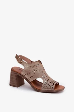 Sandały Ażurowe|Sandały Na Słupku><noscript><img width=