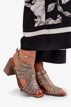 Sandały Ażurowe|Sandały Na Słupku><noscript><img width=