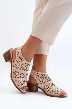 Sandały Ażurowe|Sandały Na Obcasie><noscript><img width=