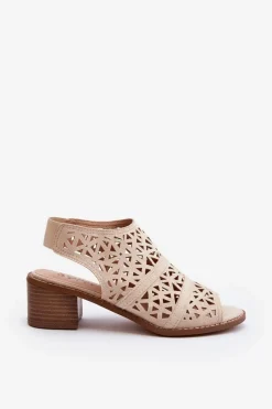 Sandały Ażurowe|Sandały Na Obcasie><noscript><img width=
