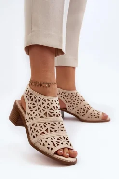 Sandały Ażurowe|Sandały Na Obcasie><noscript><img width=