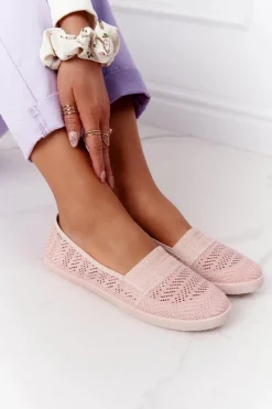 Ażurowe Wsuwane Tenisówki Slip-On Różowe Chillout Damskie Trampki Damskie Slip-On