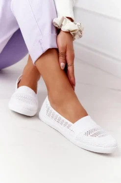 New Boto Ażurowe Wsuwane Tenisówki Slip-On Białe Chillout