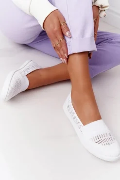 New Boto Ażurowe Wsuwane Tenisówki Slip-On Białe Chillout