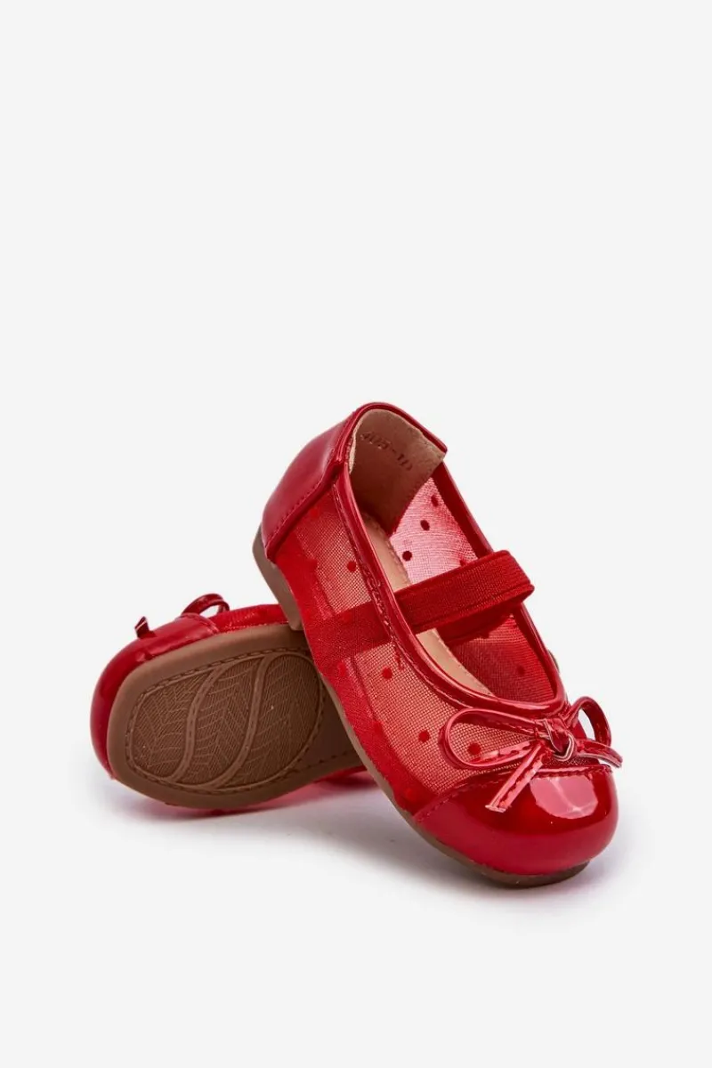 Best Boto Balerinki Dziecięce Z Kokardką Czerwone Jellema Czerwony