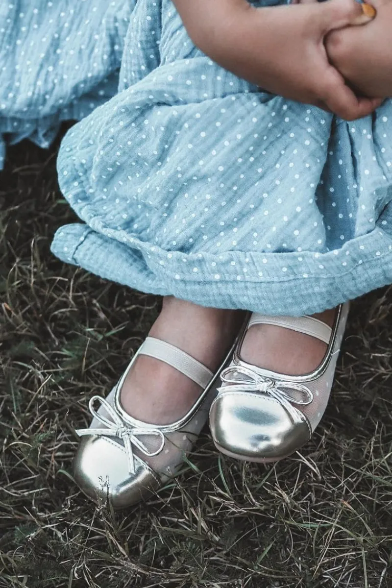 Online Boto Balerinki Dziecięce Z Kokardką Złote Jellema Złoty