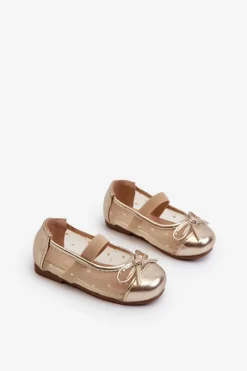 Online Boto Balerinki Dziecięce Z Kokardką Złote Jellema Złoty
