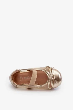 Online Boto Balerinki Dziecięce Z Kokardką Złote Jellema Złoty