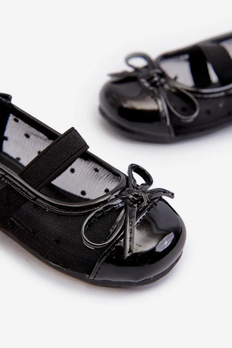 Outlet Balerinki Dziecięce Z Kokardką Czarne Jellema Dzieci Balerinki Dziecięce