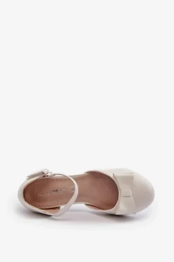 New Balerinki Dziewczęce Z Kokardą Białe Andarifa Dzieci Balerinki Dziecięce