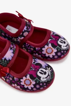 New Boto Balerinki Kapcie Dla Dziewczynek MINNIE MOUSE Bordowe Nomi