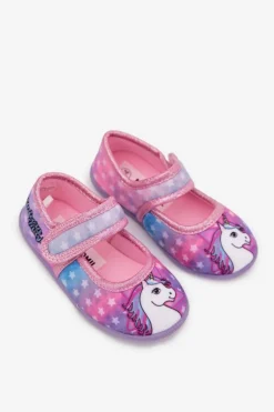 Dziewczęce|Balerinki Dziecięce></noscript>Boto Balerinki Kapcie Dla Dziewczynek Na Rzep UNICORN Różowe Silviera