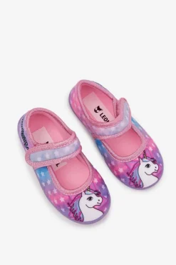 Dziewczęce|Balerinki Dziecięce></noscript>Boto Balerinki Kapcie Dla Dziewczynek Na Rzep UNICORN Różowe Silviera