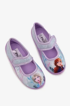 Best Balerinki Kapcie Dziecięce Zapinane Na Rzep Frozen Kraina Lodu Błękitne Olivessa Dzieci Dziewczęce|Balerinki Dziecięce
