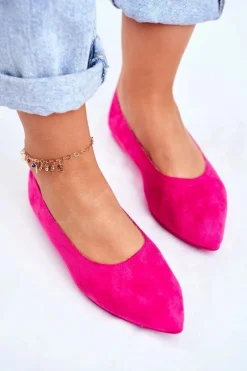 Baleriny Klasyczne></noscript>Boto Baleriny Damskie Eko-Zamsz Fuksja Bellissima