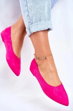 Baleriny Klasyczne></noscript>Boto Baleriny Damskie Eko-Zamsz Fuksja Bellissima