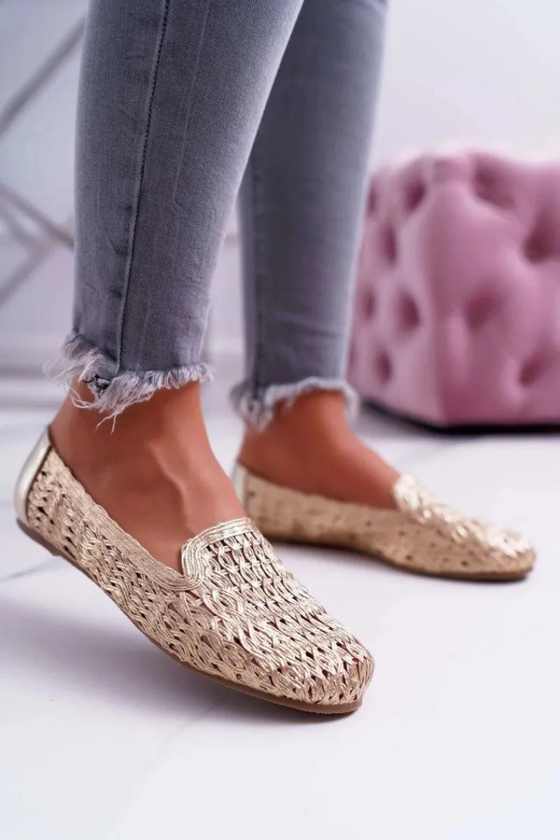 Online Boto Baleriny Damskie Lu Boo Plecione Złote 4Ever