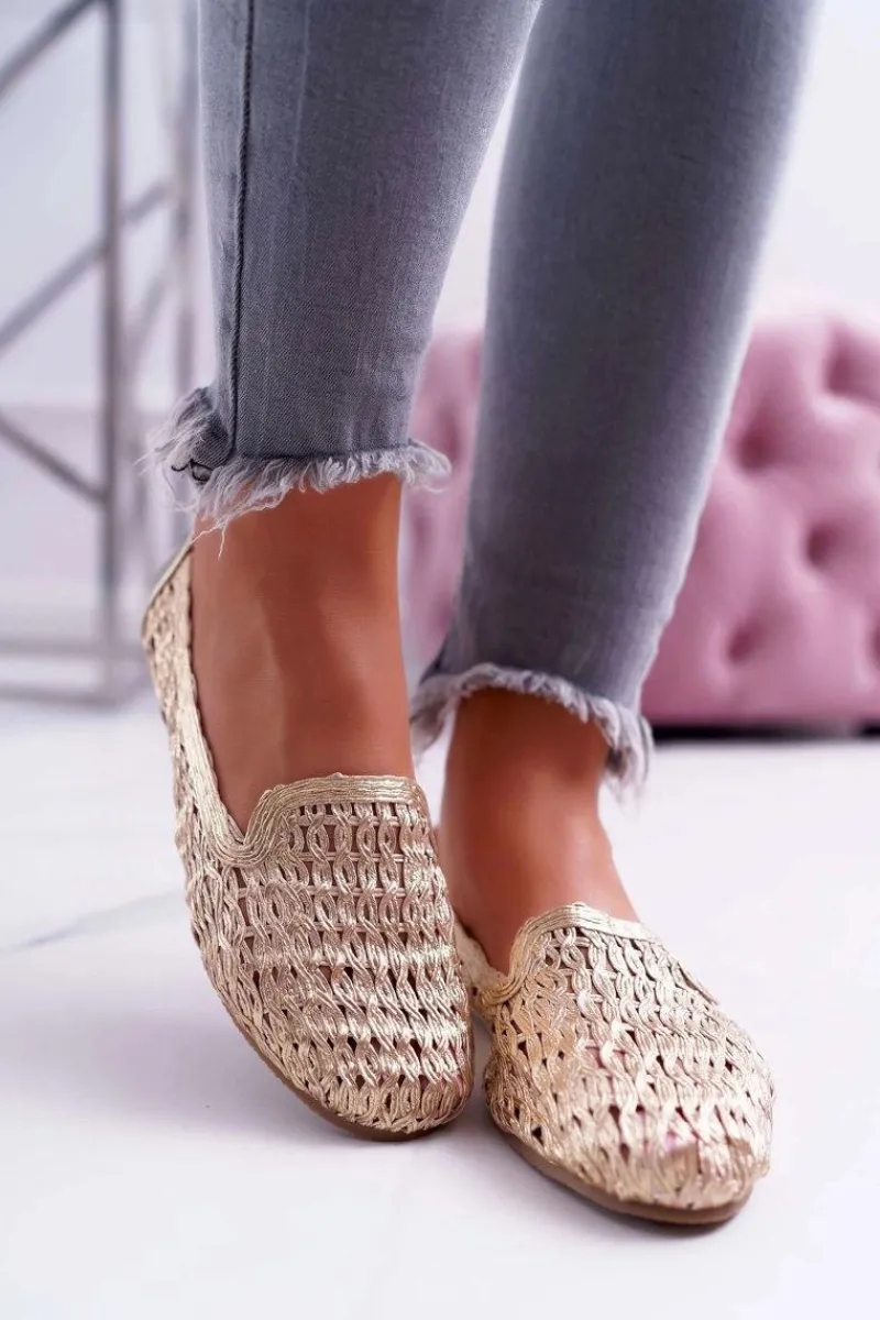 Online Boto Baleriny Damskie Lu Boo Plecione Złote 4Ever