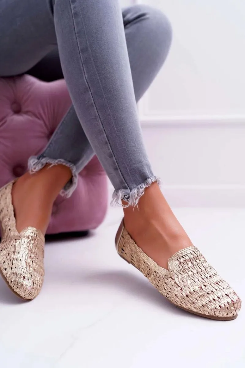 Online Boto Baleriny Damskie Lu Boo Plecione Złote 4Ever