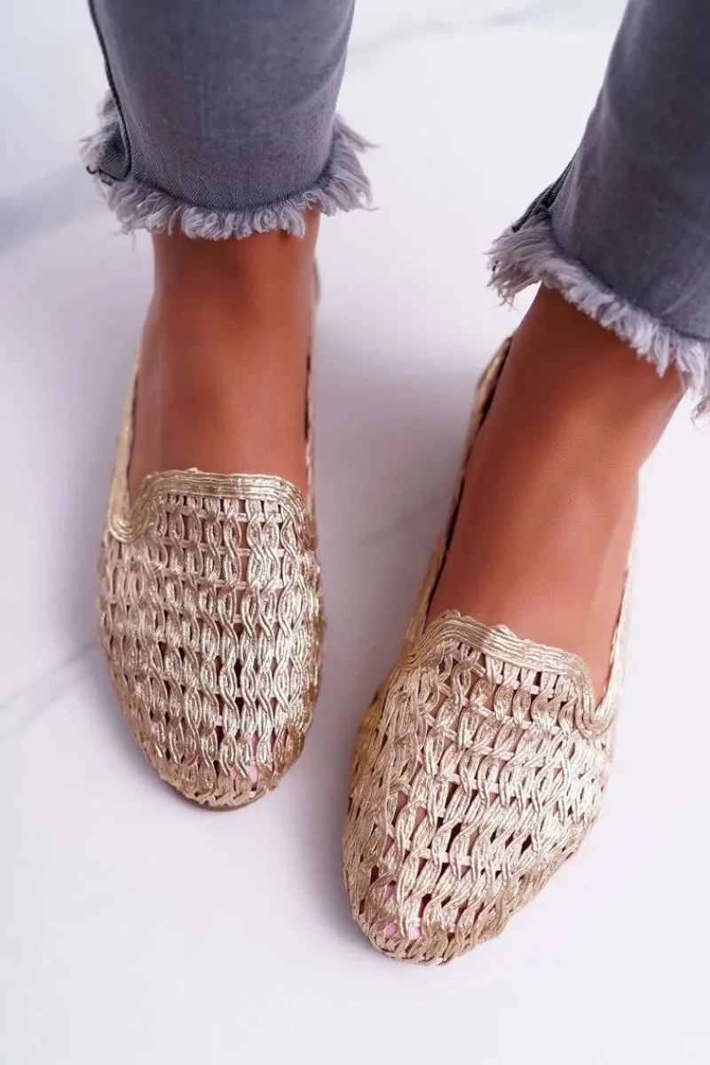 Online Boto Baleriny Damskie Lu Boo Plecione Złote 4Ever