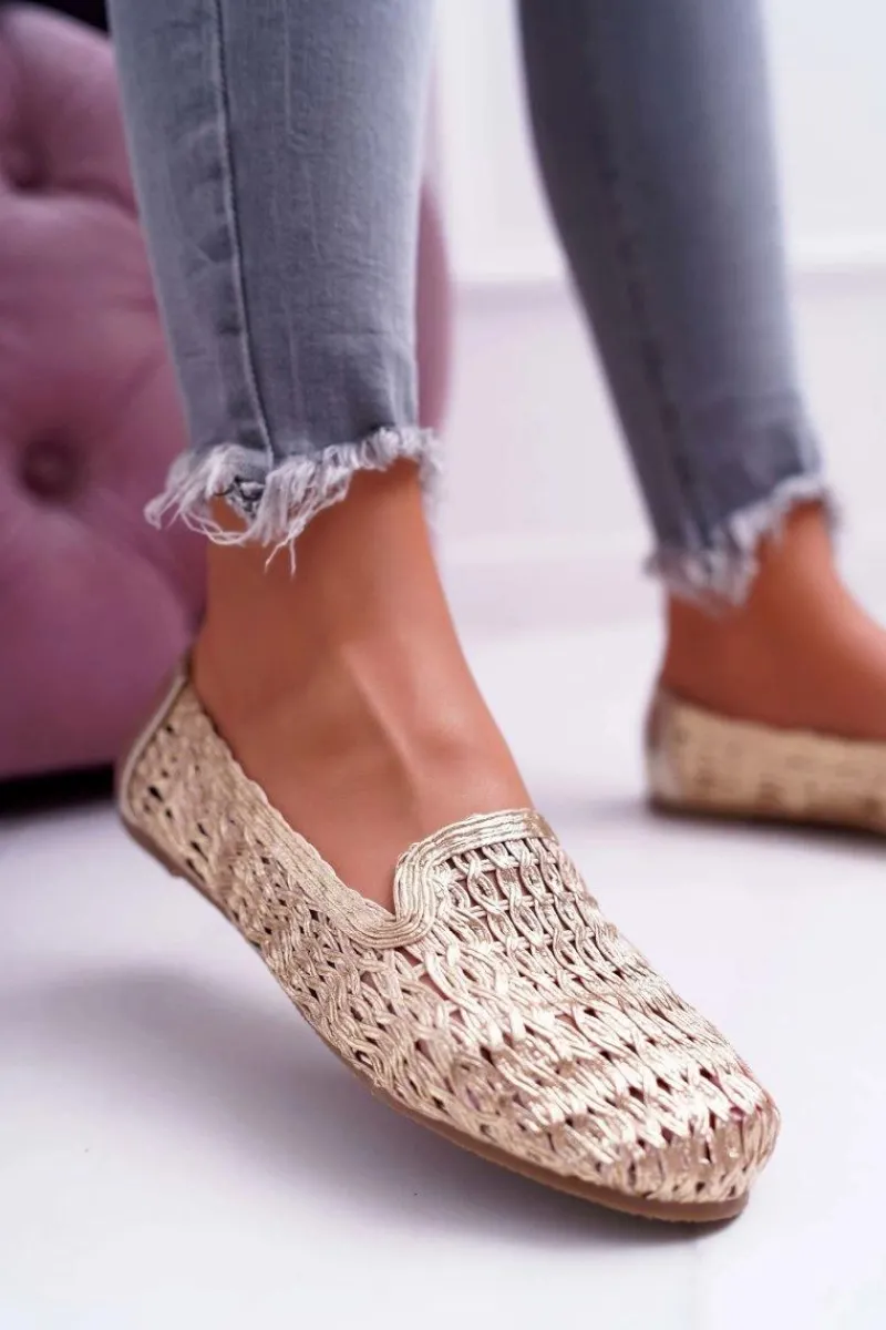 Online Boto Baleriny Damskie Lu Boo Plecione Złote 4Ever