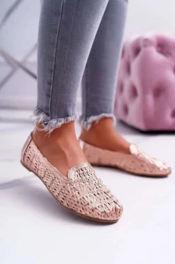 Online Boto Baleriny Damskie Lu Boo Plecione Różowe Złoto 4Ever