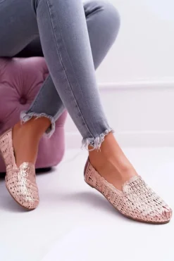 Online Boto Baleriny Damskie Lu Boo Plecione Różowe Złoto 4Ever