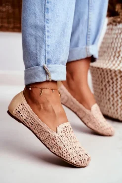 Baleriny Klasyczne>Boto Baleriny Damskie Lu Boo Plecione Beżowe 4Ever