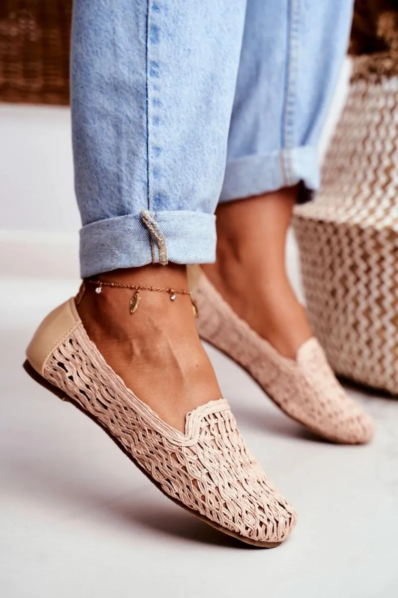 Baleriny Klasyczne>Boto Baleriny Damskie Lu Boo Plecione Beżowe 4Ever